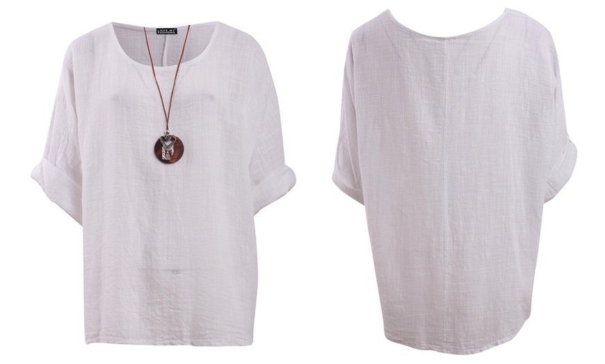 Image 22: Love My Fashions Women's Plain Necklace Tunic Top