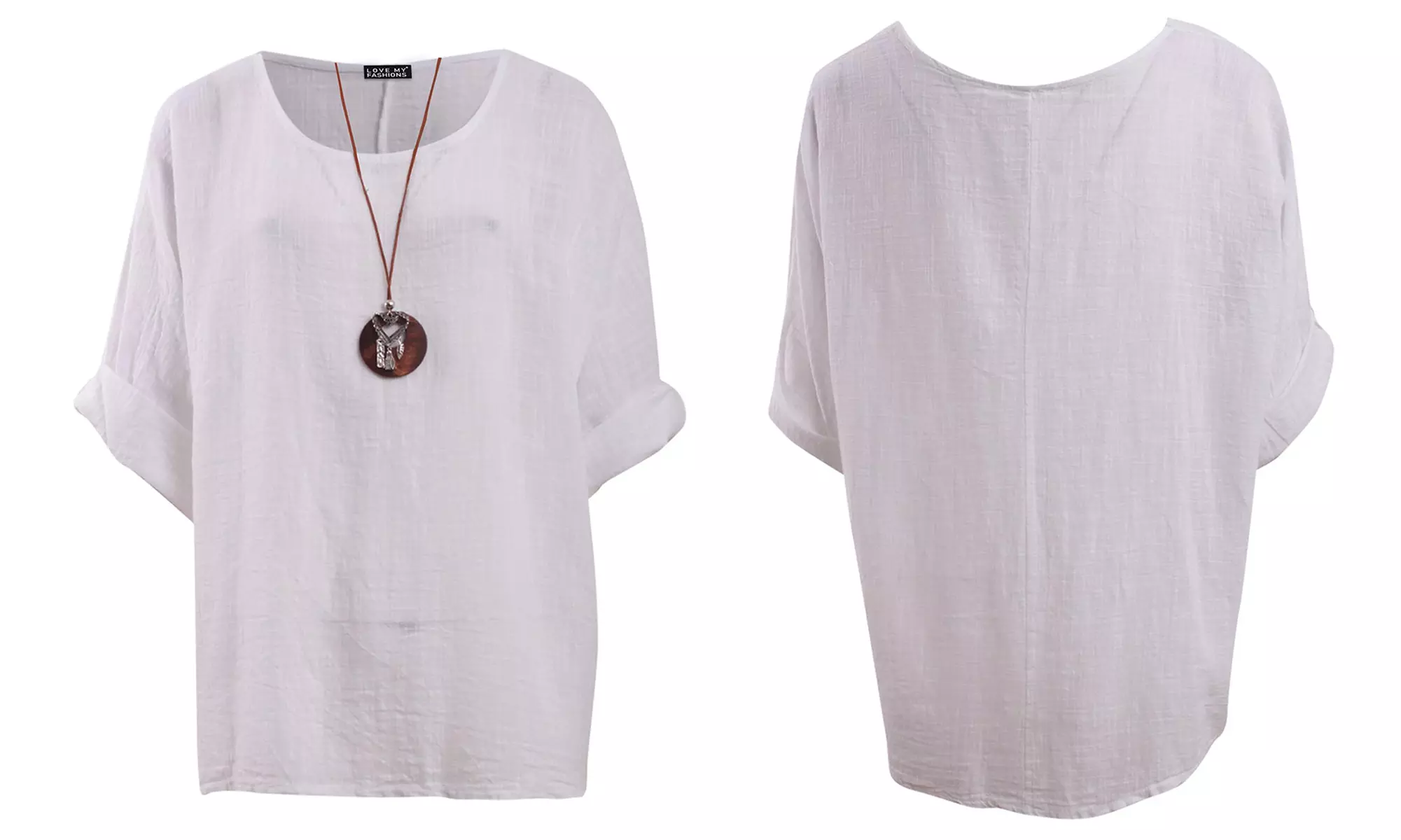 Love My Fashions Women's Plain Necklace Tunic Top
