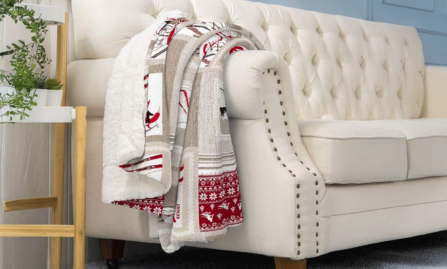 Image 5: Manta Sherpa suave y cálida