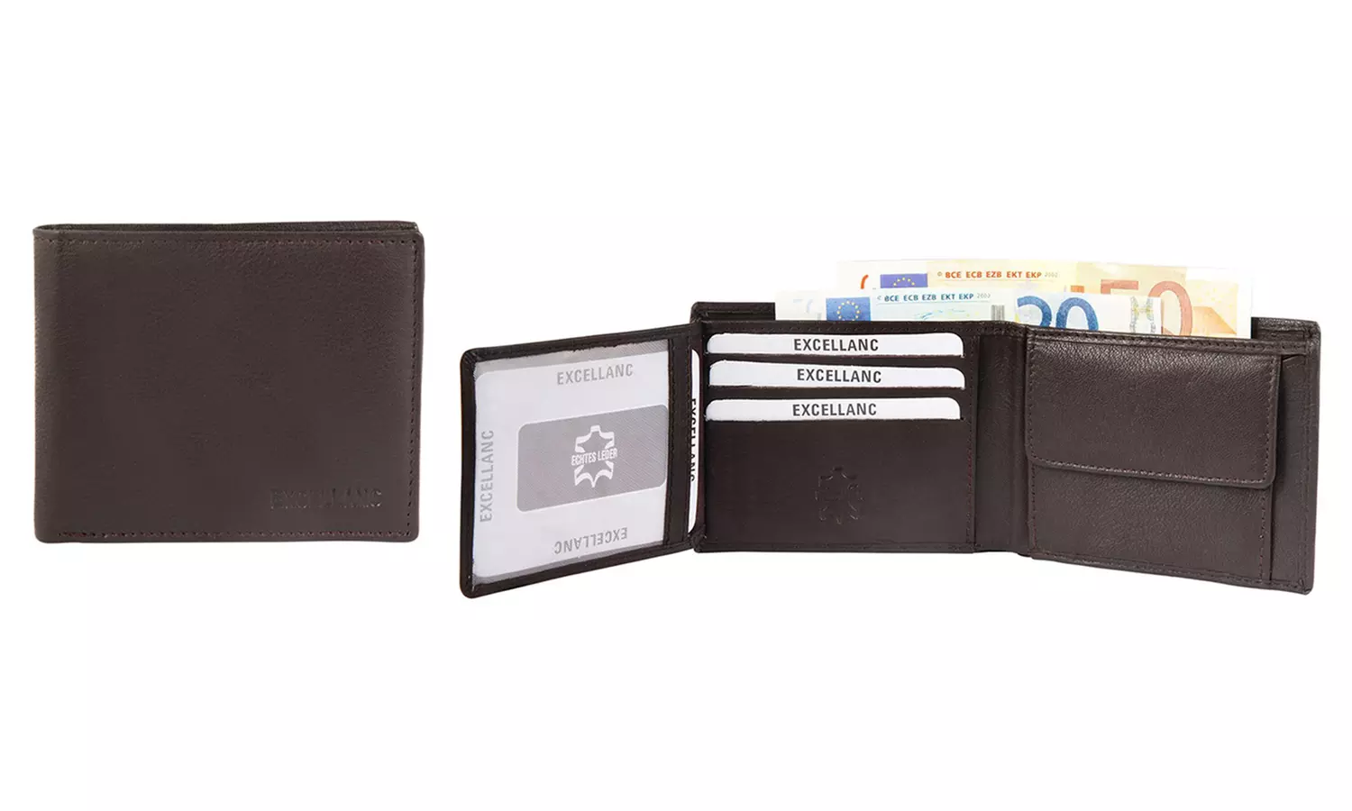 1x, 2x, oder 3x Herren- oder Unisex-Geldbörse aus Leder