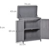 Image 7: Outsunny Wooden Garden Storage Sheds in Grey or Natural Wood