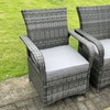 Image 2: Fimous PE Rattan-Effect Garden Furniture Gas Fire Pit Dining Table Set