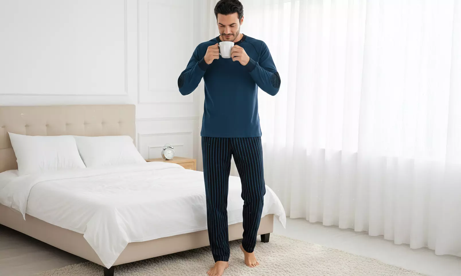 Navigare Herren-Pyjama aus Baumwolle