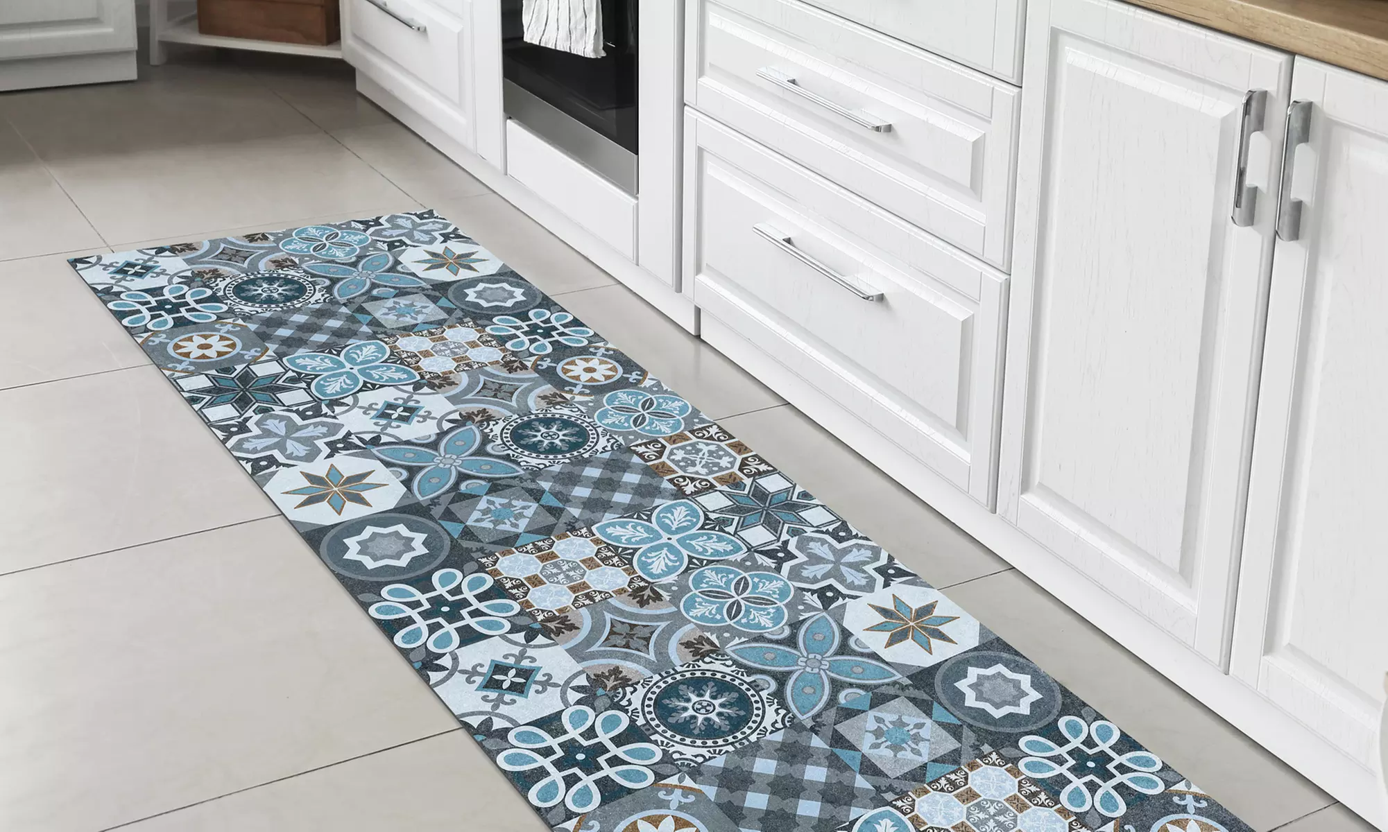 Alfombra con impresión digital y base antideslizante