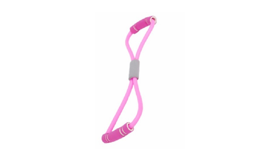 Image 5: Stretch Band Rope Latex Rubber Arm Resistance Fitness Exercise Pilates Yoga Gym