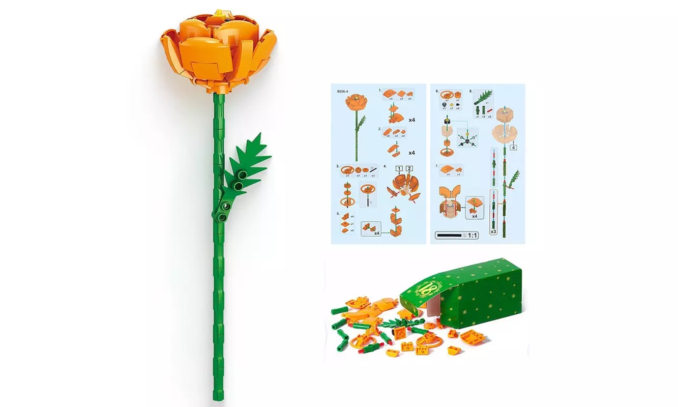 Adventskalender mit Blumenstrauß-Bausteinen