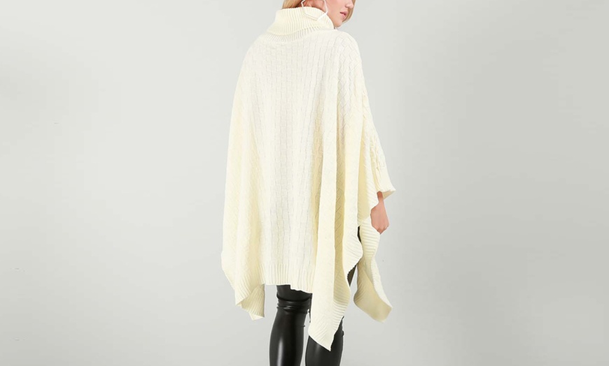 Image 13: Oops Oversize Roll Neck Poncho Jumper 