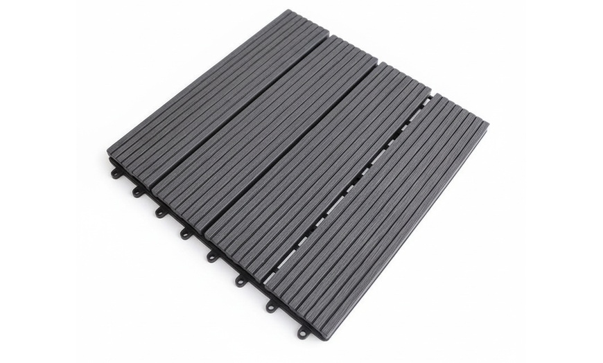 Image 2: Lote de 5 o 10 losetas de jardín de 30 x 30 cm en gris antracita