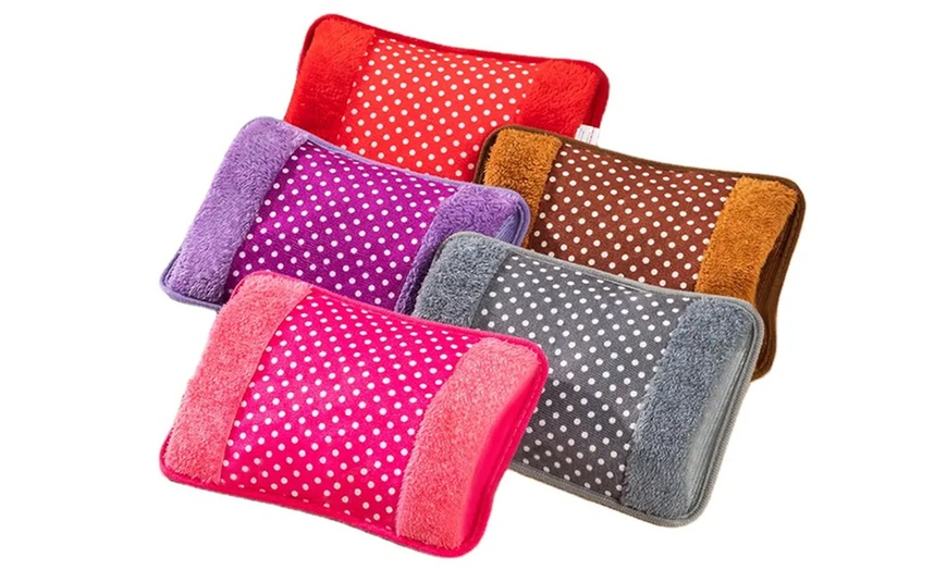 Image 4: Bolsa de agua caliente eléctrica y recargable con tacto aterciopelado