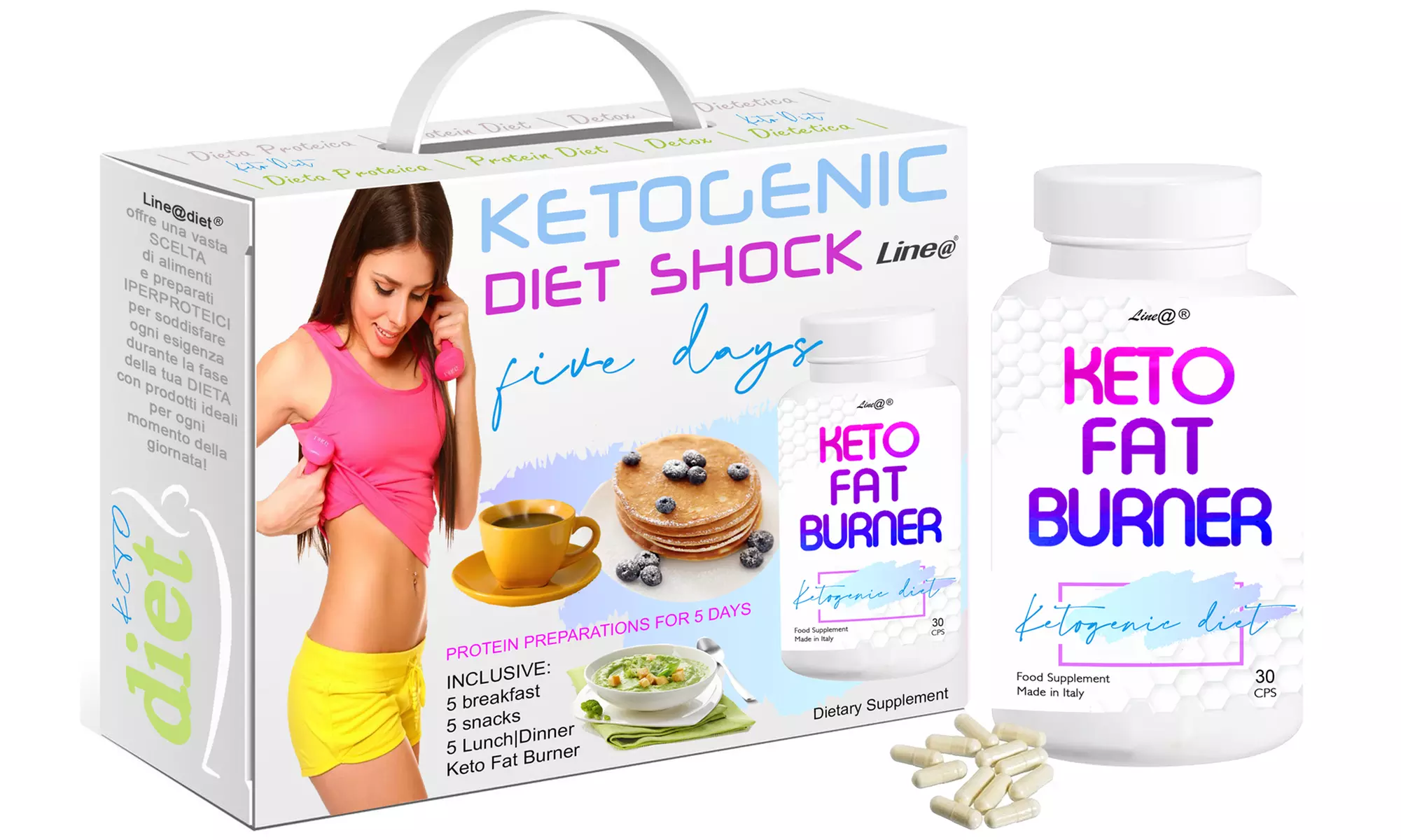 Le régime alimentaire cétogène de 5 jours de la marque Line@diet, différentes combinaisons de packs possibles - Primary Image