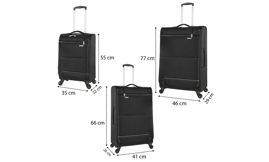Image 9: Set of 3 Lightweight Luggage - 20'', 24'', 28'' Black Suitcases 