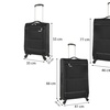 Image 9: Set of 3 Lightweight Luggage - 20'', 24'', 28'' Black Suitcases 