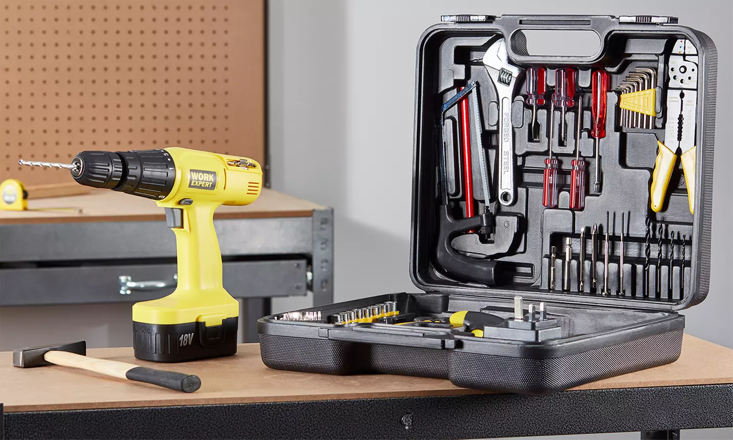 18V Cordless Hammer Drill Set or 1050W Hammer Drill with Accessories - Image 5