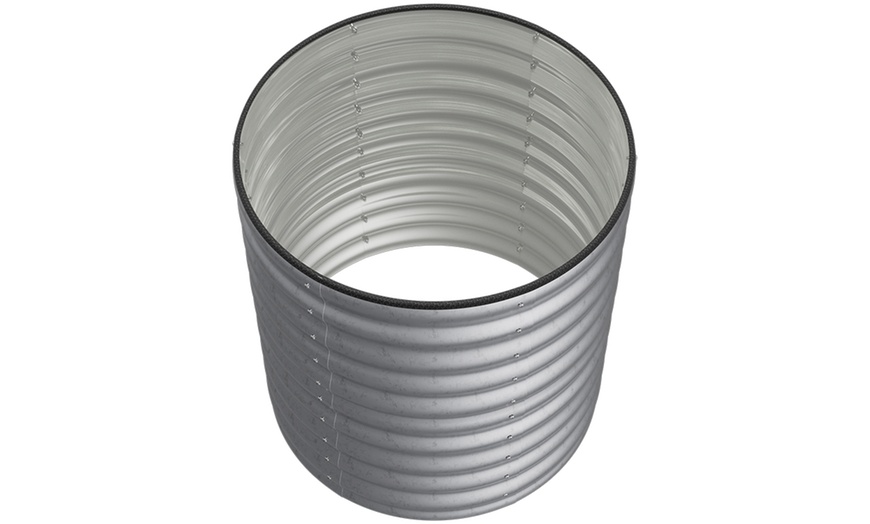 Image 8: Round Open-Bottom Galvanized Steel Raised Garden Bed