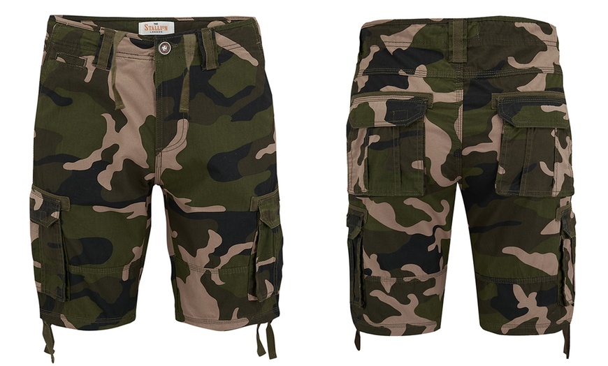 Image 2: Stallion camouflage cargo shorts