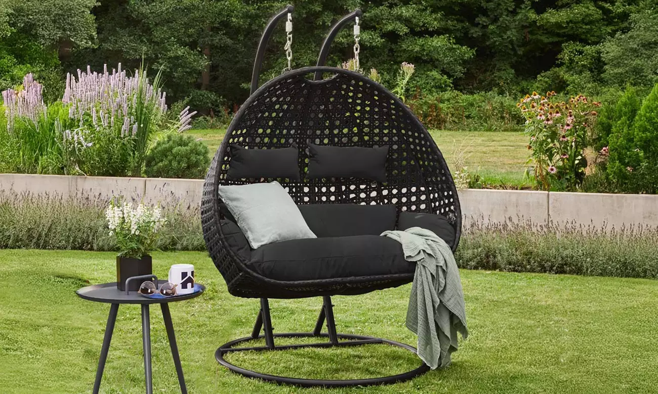 Home Deluxe Polyrattan-Hängesessel TWIN