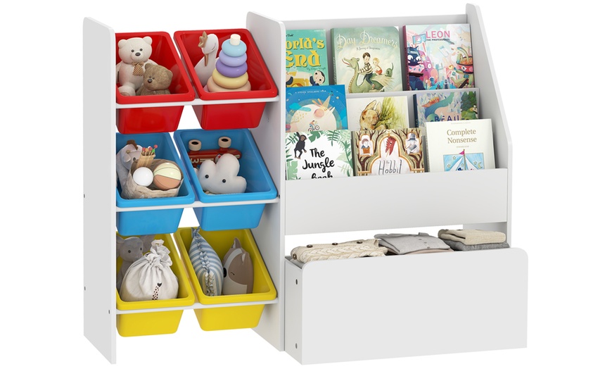 Image 2: AIYAPLAY Kids' Montessori Toy Storage and Bookshelf Unit