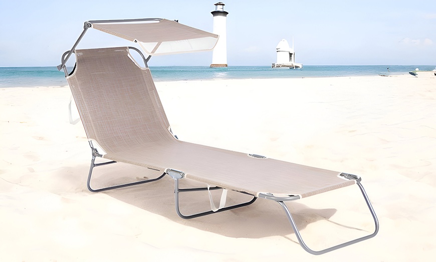 Image 3: Transat pliable avec pare-soleil