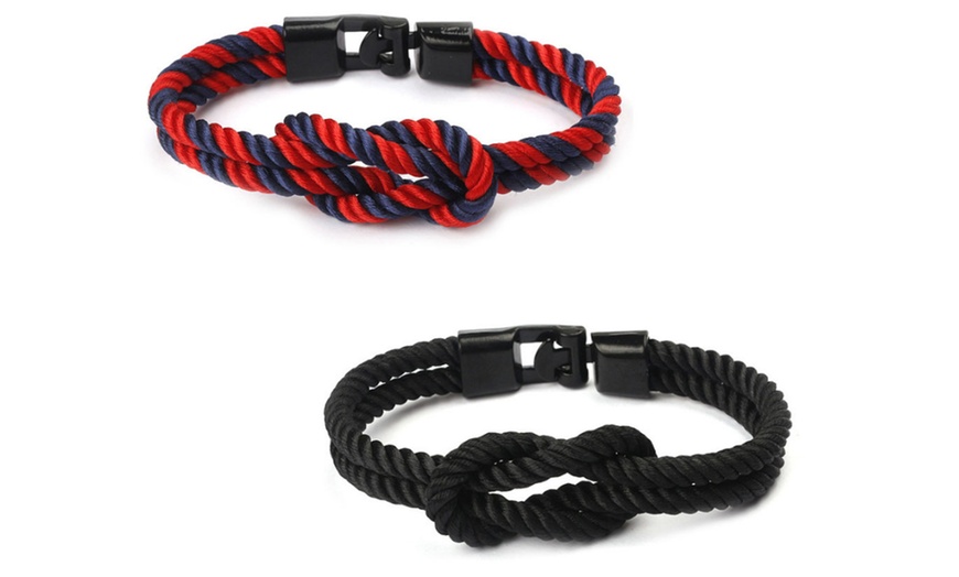 Image 7: Men's Nautical Rope Bracelet