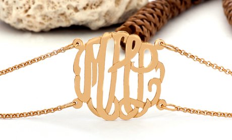 Monogram Bracelet with Rolo Chain