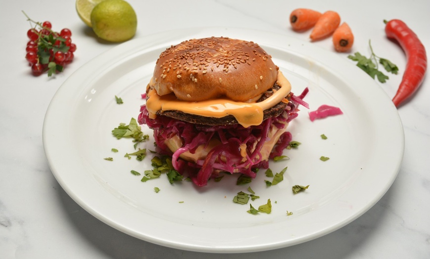 Image 3: Indian Fusion Food:For 1 or 2: Any Wrap, Burger, Loaded Box/Naan Pizza