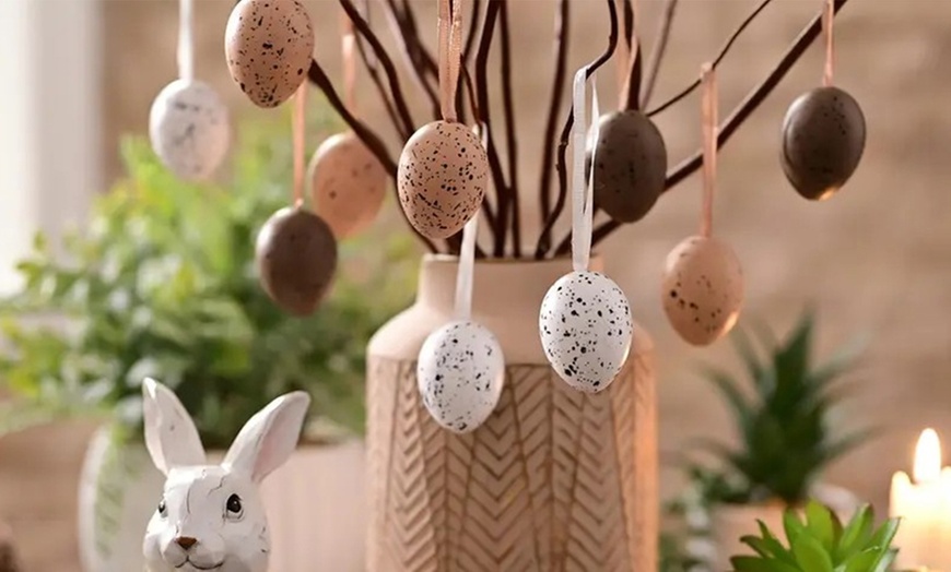 Image 3: Set of 24 Hanging Easter Egg Decorations - One or Two Packs