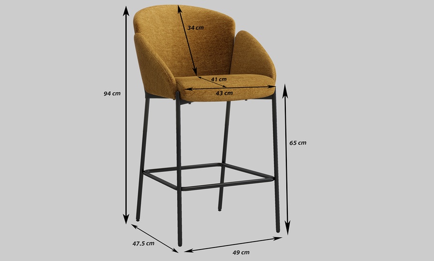 Image 30: Set di 2 sgabelli da bar in tessuto
