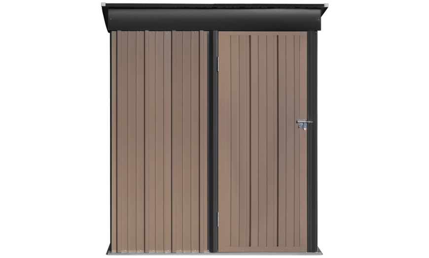 Image 2: Living And Home 5.2x2.9ft Brown Rustic Tool Shed Weather-Resistant