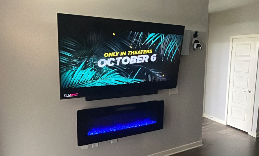 Image 1: TV Mounting for Up to 65'' or 85" w/ or w/o Wires Concealed In Wall 
