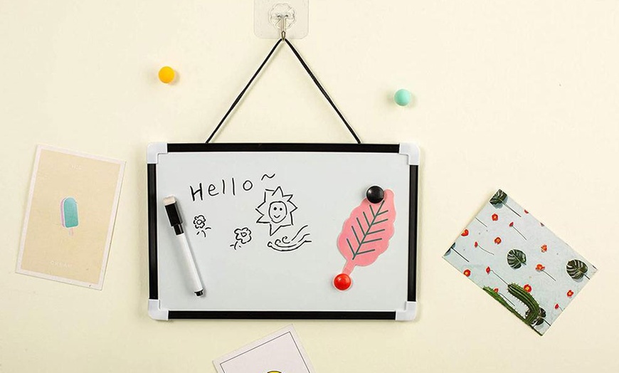 Image 8: A4 Mini Whiteboard with Marker Pen and Magnets