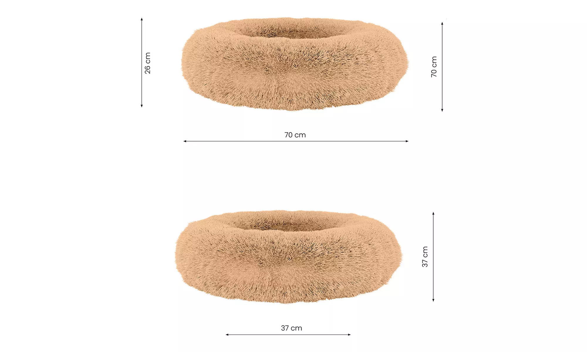 Rundes Haustierbett „DREAMS“ mit erhöhtem Rand