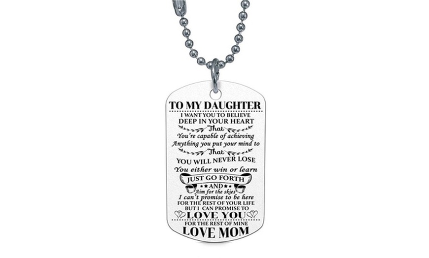 Image 4: 'To My Son' or 'To My Daughter' Dog Tag Necklace