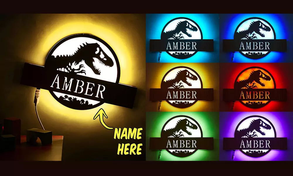 One or Two Custom Name Wall Lamps from Justyling