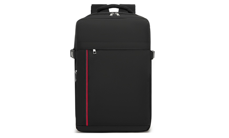 Image 14: Kono 20L Cabin Backpack with Red Trim for 15.6” Laptop Travel Daypack