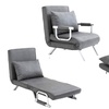 Image 2: HomCom Single Sofa Bed Chair/ Convertible Sleeper Chair
