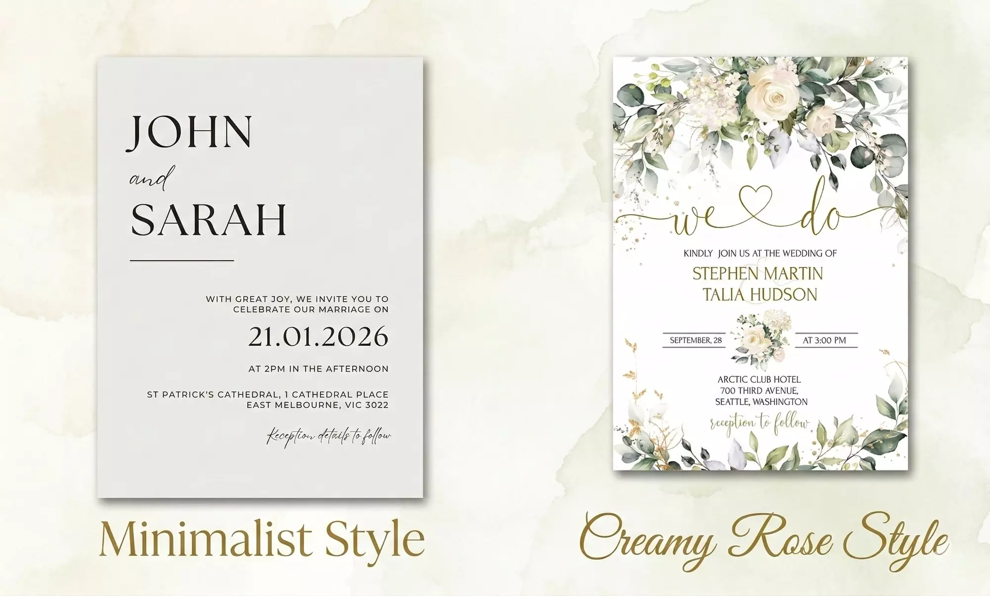 Personalized Wedding Invitation Cards - Digital File