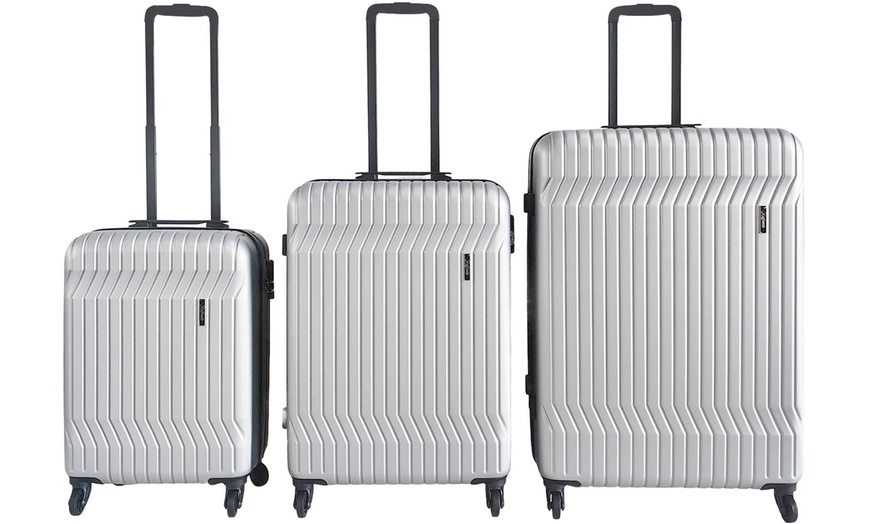 Image 19: Set of Three Hard-Shell ABS Suitcases