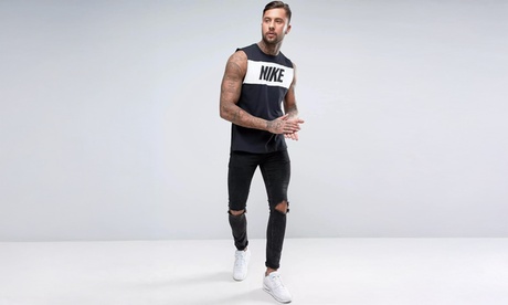 Nike Men's Black Retro Big Logo Vest Tank Top: / M