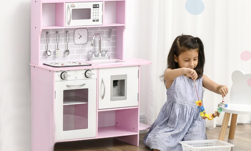 Image 22: HomCom Kids Kitchen Play Set