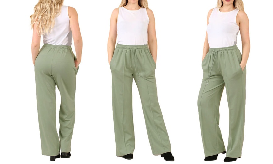 Image 6: Plain and Seam Front Wide Leg Trousers