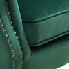 Image 6: Velvet-Upholstered Wing Back Armchair
