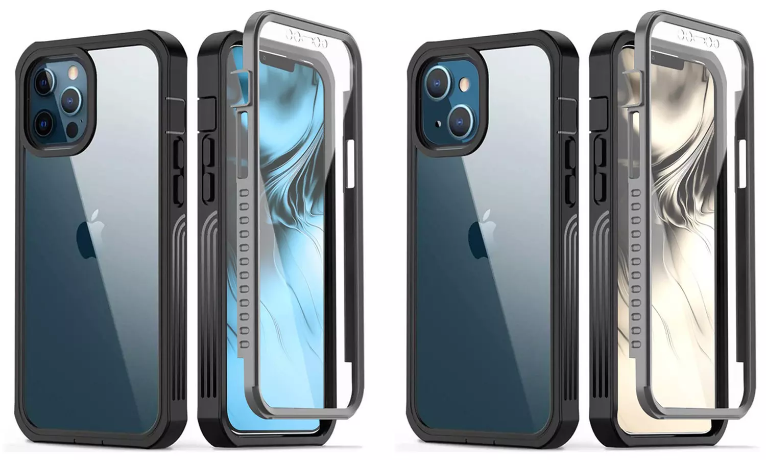 iPhone 13/13 Pro Max Case Built-in Screen Protector Dropproof Clear Cover