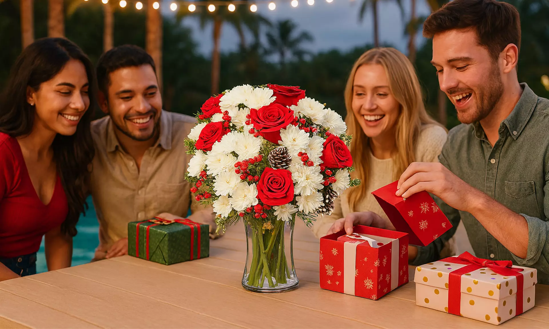Same Day Christmas Flower Bouquets from Blooms Today with Vase & Standard Delivery Included - Up to 16% Off