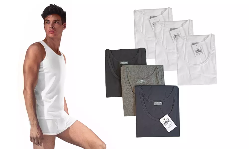 3 canottiere da uomo in cotone Enrico Coveri