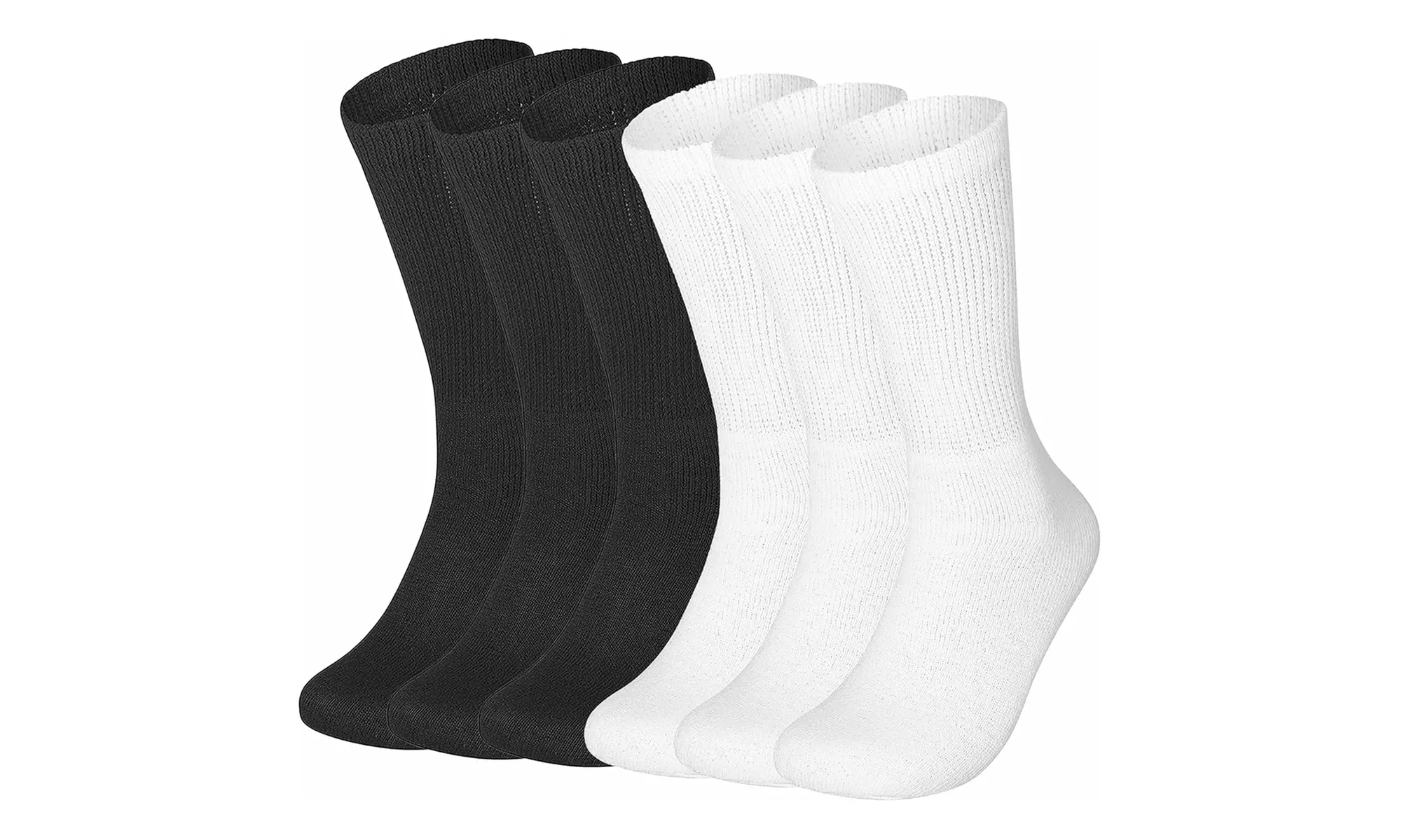 Six Pairs of Special Essentials Non-Binding Cotton Diabetic Crew Socks