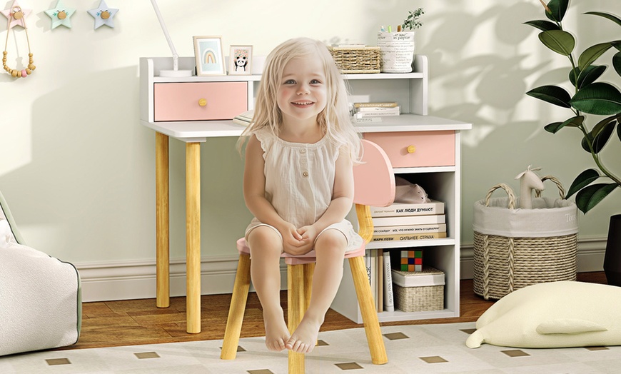 Image 1: AIYAPLAY Kids Desk and Chair Set