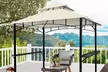 Outdoor BBQ Pavilion Gazebo - Steel Frame with Double Roof & Side Shelves - Second Medium