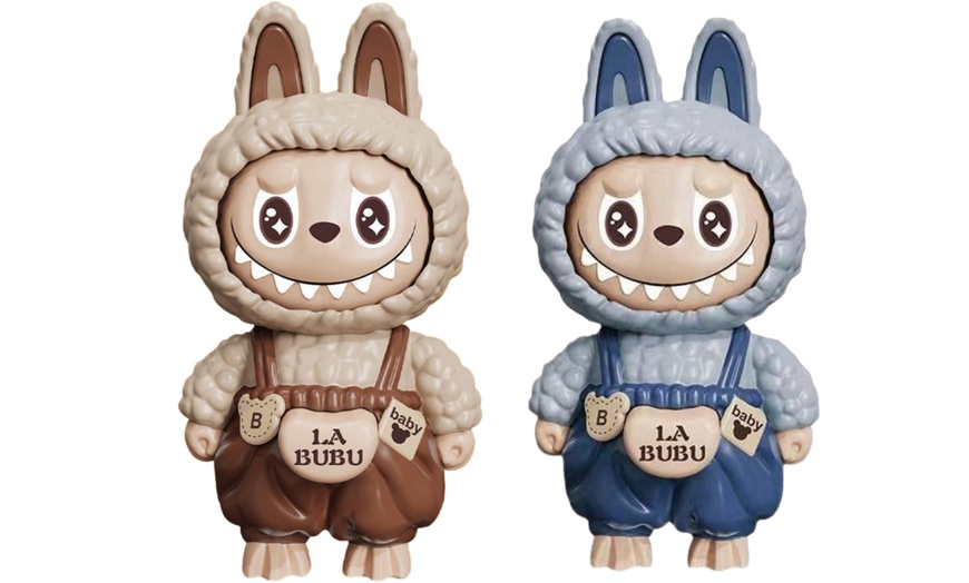 Image 9: Labubu-Inspired Keychain with Push Button to Change Expressions