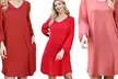 Riah Fashion Solid V-Neck Tunnel Long Sleeve Dress - Second Medium