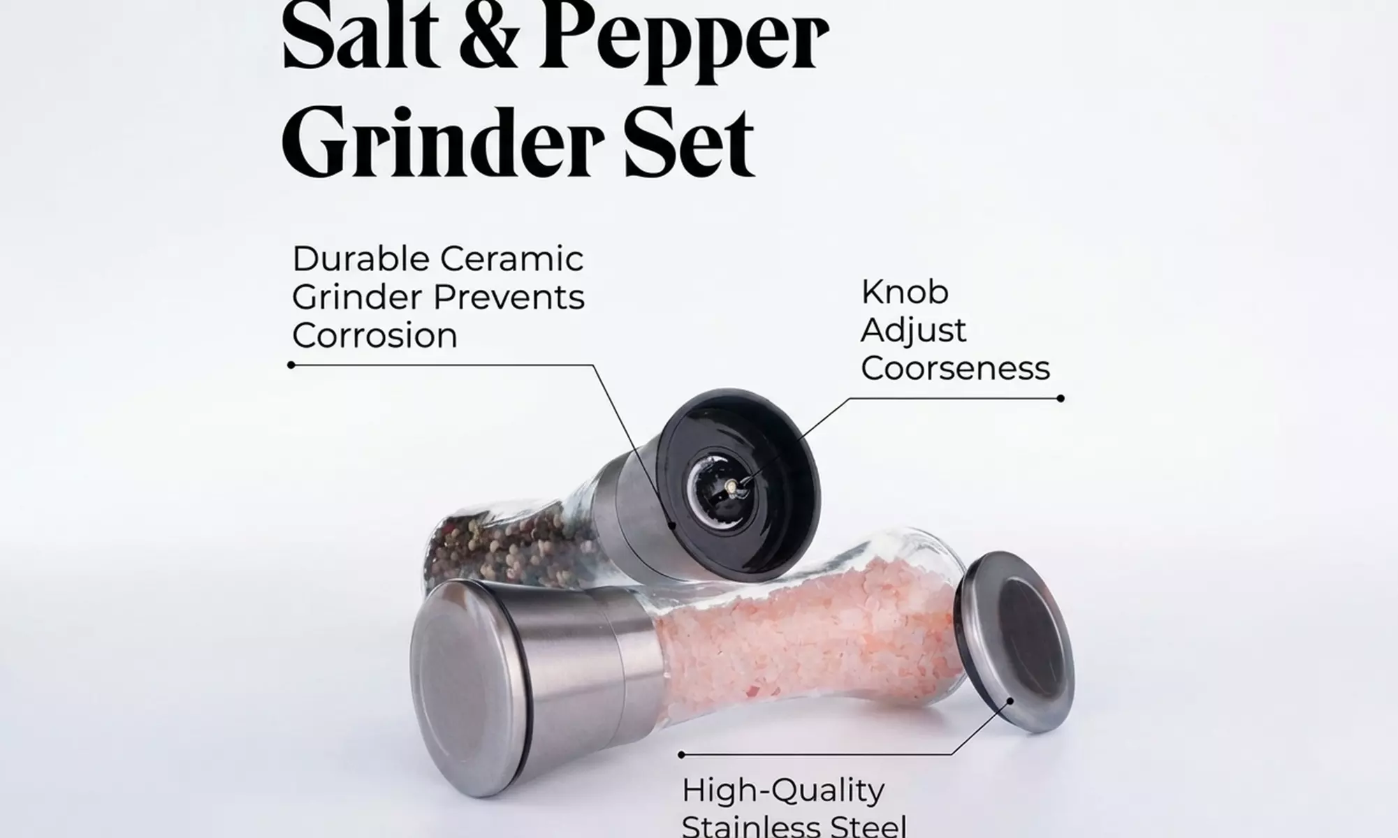 Willow & Everett Salt and Pepper Grinder Set with Stand